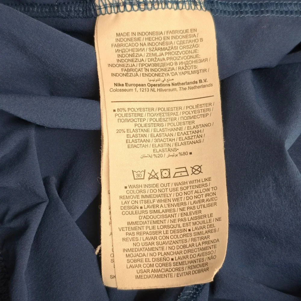 Nike Essential Pants Women 1X Blue Dri-Fit Cropped Tapered Athleisure Gym Light